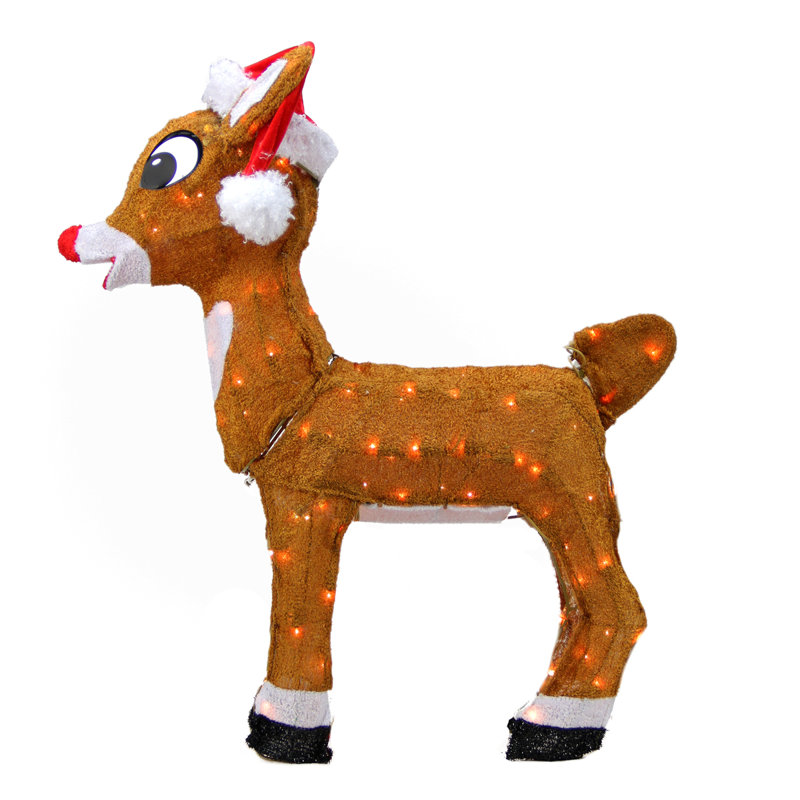 Northlight Rudolph the RedNosed Reindeer PreLit in Santa Hat